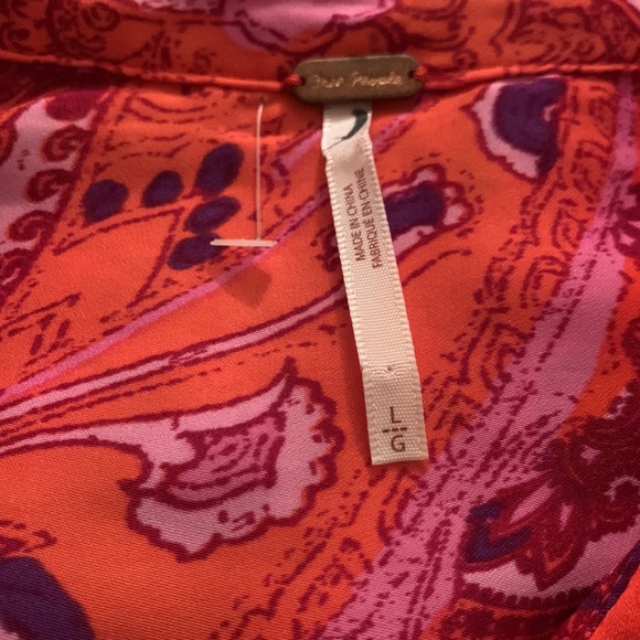 NWOT Free People Bianca Printed Blouse - Picture 5 of 5